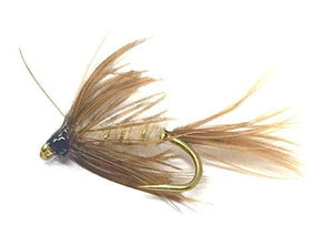 Feeder Creek Fly Fishing Trout Flies - MARCH BROWN SPIDER NYMPH - 12 Wet Flies - Feeder Creek