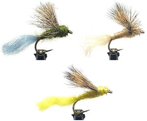 Feeder Creek Fly Fishing Trout Flies - Sparkle Dunn Assortment - 36 Wet Flies - 3 Size Assortment 14, 16, 18 (4 of Each Size) Olive, Yellow, and Tan