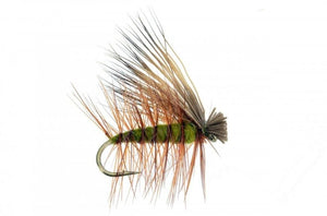 Feeder Creek Fly Fishing Trout Flies - 12 Elk Hair Caddis Olive 4 Size Assortment 12,14,16,18 - Feeder Creek