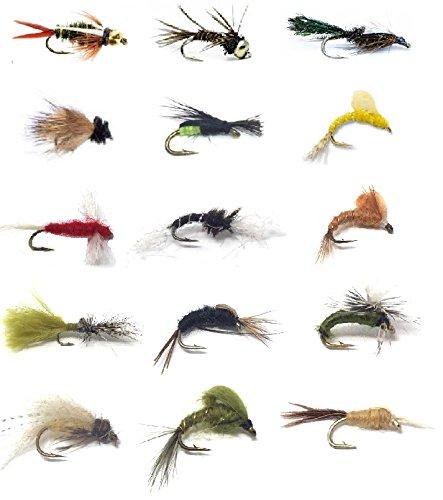 Feeder Creek Fly Fishing Assortment - 32 Dry and Wet Flies in 16 Patterns (2 of Each Pattern) - Feeder Creek