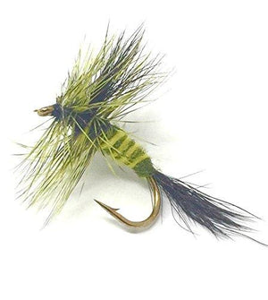 Feeder Creek Fly Fishing Trout Flies - GREEN DRAKE MAYFLY- 12 Flies - 3 Size Assortment 14,16,18 - Feeder Creek