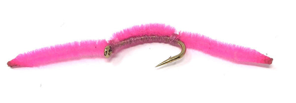 Feeder Creek San Juan Worm Pink Fly Fishing Trout Flies Size 12,14,16,18 (3 of Each Size) - Feeder Creek