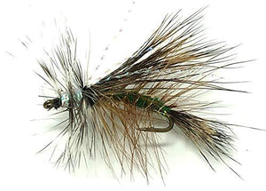 Feeder Creek Fly Fishing Assortment Stimulator Dry Flies for Trout and Other Freshwater Fish - 36 Hand Tied Flies in Sizes 12,14,16 (3 of Each Size) Yellow, Orange, Black, Green, Purple and Crystal