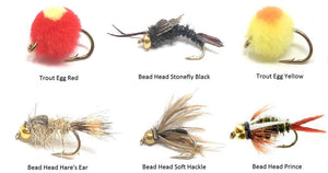 Fly Fishing Assortment - 18 Flies in 6 Patterns with Fly Box