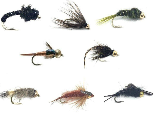 Fly Fishing Assortment of Wet Flies - 24 Flies in 8 Patterns / 3 Sizes with Box - Feeder Creek