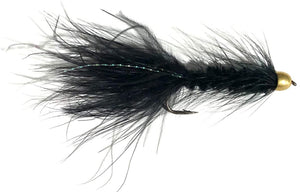 Conehead Wooly Bugger Fly Fishing Flies for Trout and Other Freshwater Fish - One Dozen Wet / Streamer Flies (Black, 8)