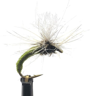 Feeder Creek Fly Fishing Trout Flies - KLINKHAMMER EMERGER Olive - 12 Dry Flies for Trout and Other Freshwater Fish - 3 Size Assortment (12, 14, 16) - 4 of Each Size