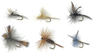 Fly Fishing Flies Assortment - 18 TROUT CRUSHING Dry Mayflies - 6 Patterns - Size 14 - Feeder Creek