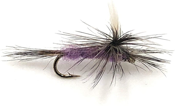 Fly Fishing Flies for Trout - Purple Haze Dry Fly Assortment - One Dozen Sizes 16, 18, 20, 22 (3 of Each Size)