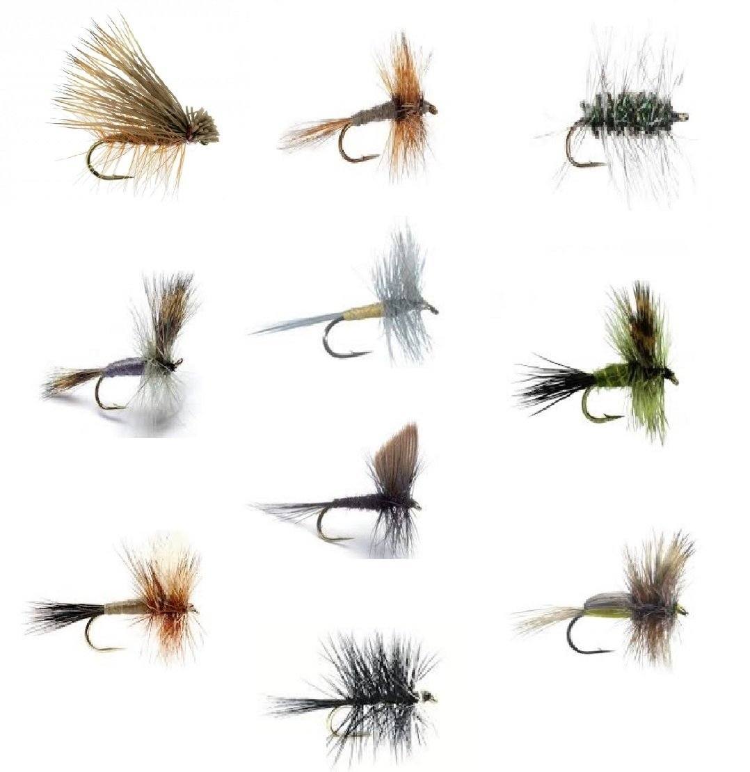 Fly Fishing Flies Set of 30 Dry Flies for Trout and Freshwater Fish - 10  Patterns