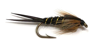 Feeder Creek Fly Fishing Flies - One Dozen Stonefly Nymphs - Black or Brown - Sizes 10-16
