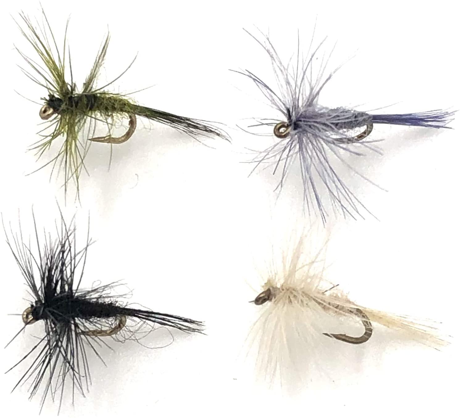 Fly Fishing Flies Dry Midge Assortment - 32 Total Flies in Sizes 20, 22,  24, 26 (2 of Each Size/Pattern)