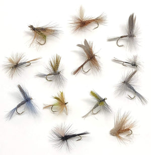 Feeder Creek Fly Fishing Assortment - 72 Flies in 12 Trout Crushing Patterns of Dry Flies (Adams, Cahill, Quill, Caddis and More) Sizes 12-16