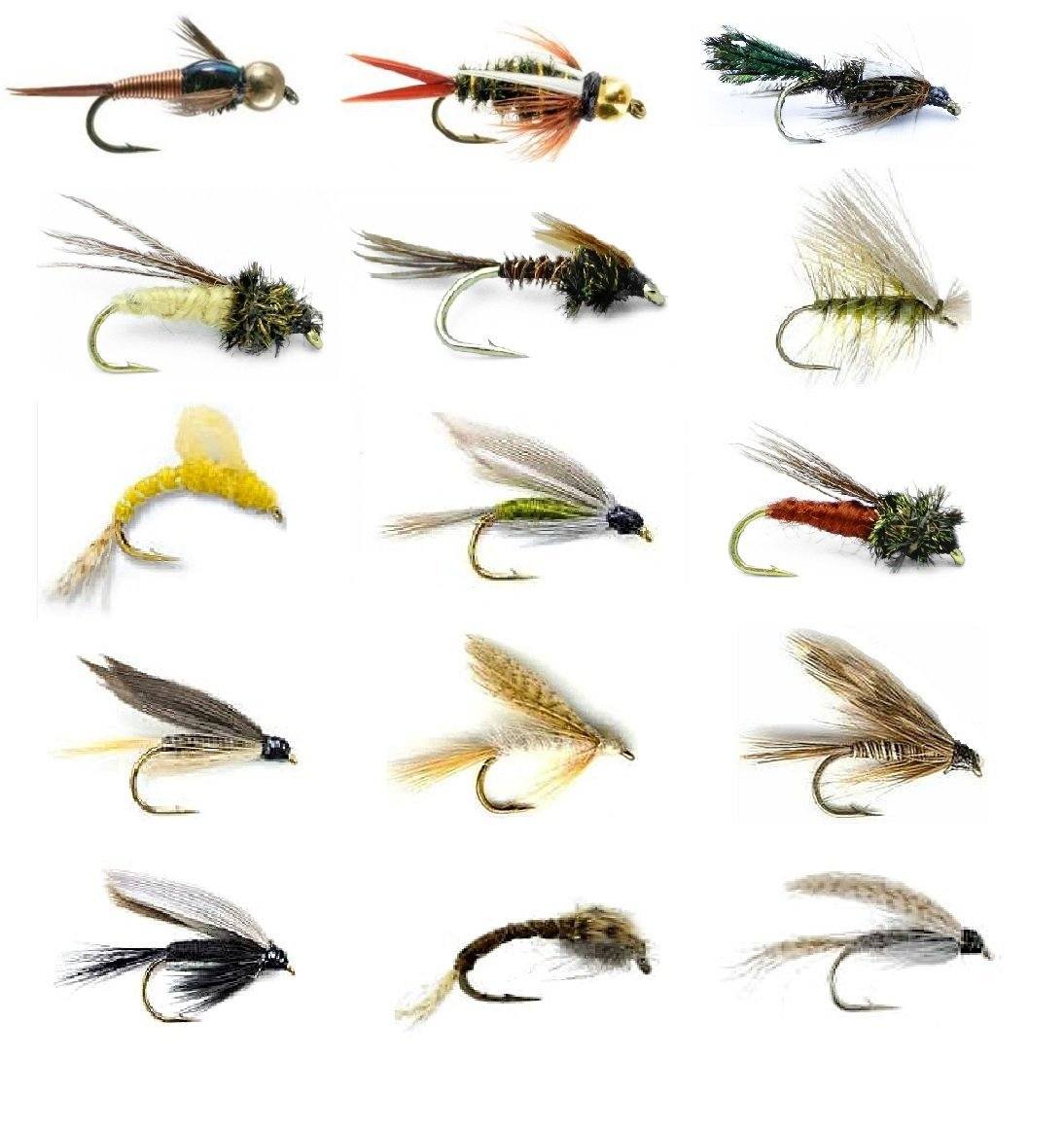 Feeder Creek Fly Fishing Wet Flies - Popular for Trout Fishing - 30 Wet Flies - 15 Patterns