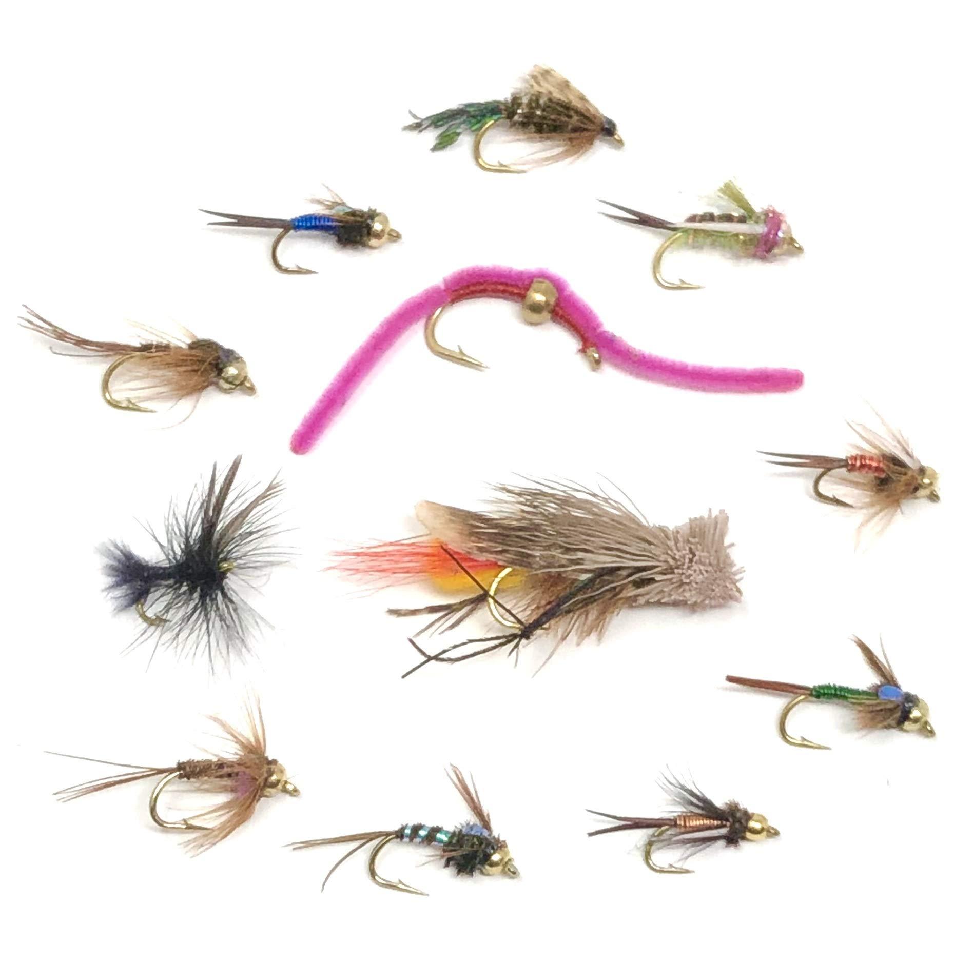 Feeder Creek Fly Fishing Assortment Stimulator Dry Flies for Trout and  Other Freshwater Fish - 27 Hand