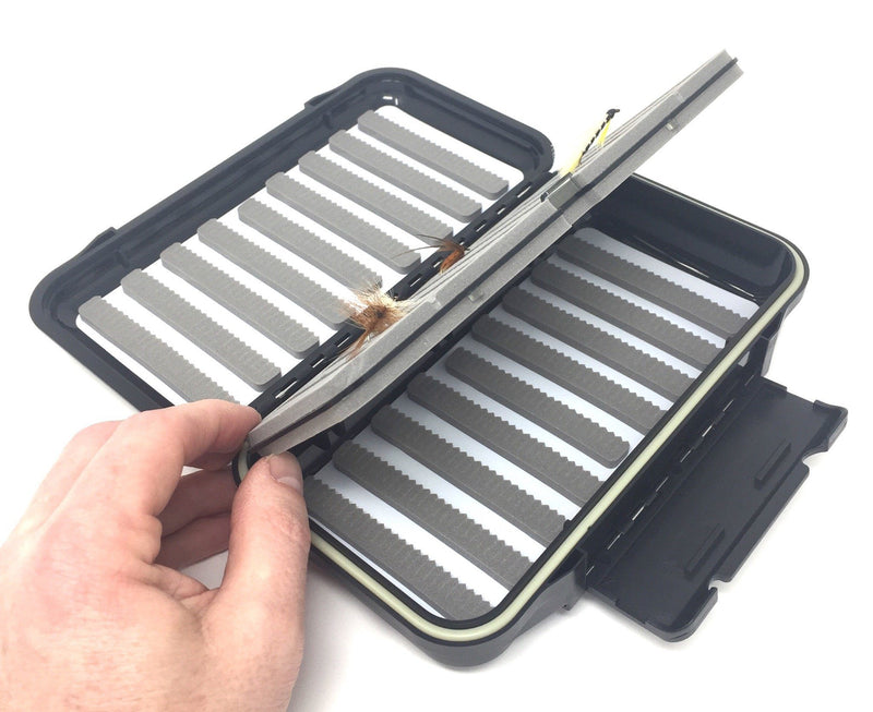 Fly Fishing Fly Box by Feeder Creek - Waterproof and Durable 910 Split Foam Fly Slots - Feeder Creek