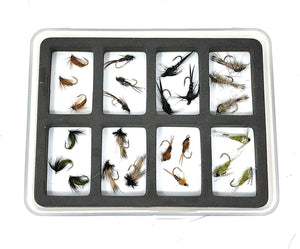 Feeder Creek Fly Fishing Assortment - 24 Flies in 8 Patterns - Nymphs with Fly Box