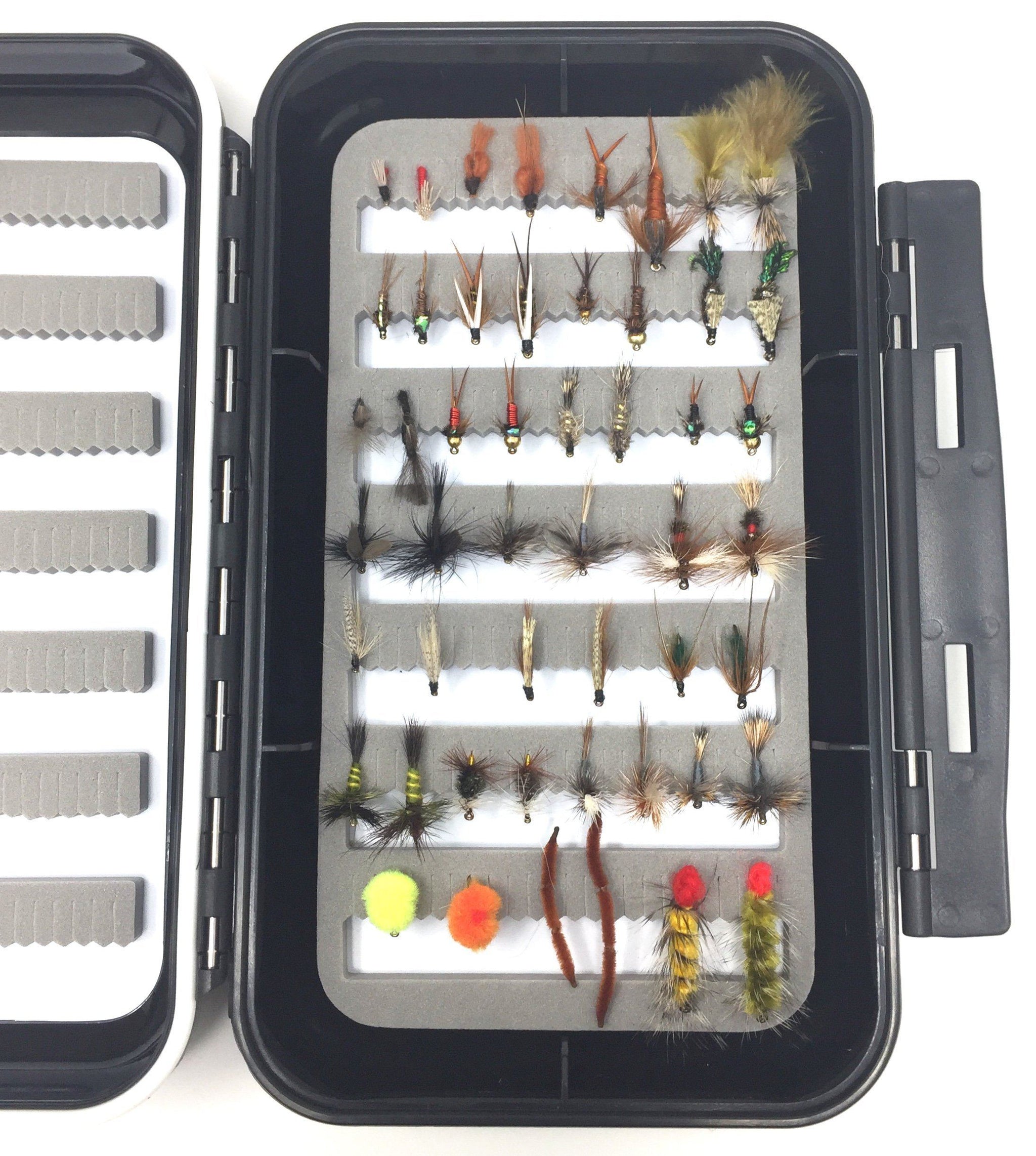 Fly Fishing Flies, 25 Patterns, 50 Flies with Fly Box