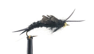 One Dozen Bead Head Stonefly Nymphs - Black or Brown - Sizes 10-16