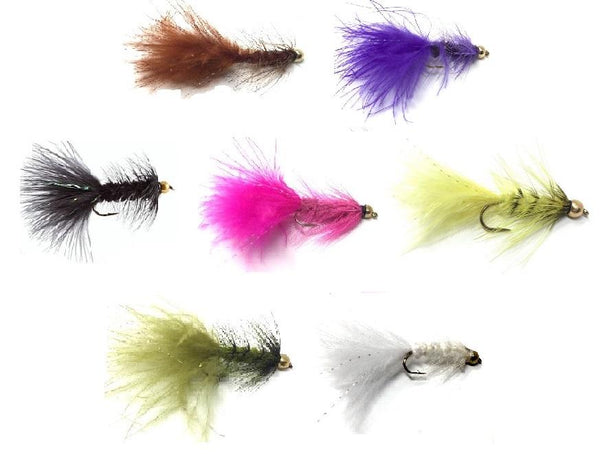 Bead Head Wooly Bugger Fly Fishing Flies - One Dozen - Many Colors and Sizes