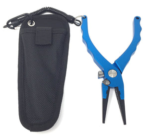 Feeder Creek Aluminum Fishing Pliers with Wire Cutter with Lanyard and Case- 7.5" Long - 6 Ounces - Feeder Creek
