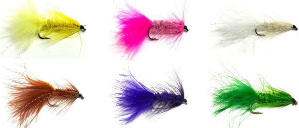 Wooly Bugger Fly Fishing Flies - One Dozen in 6 Color Options - 4 Size Assortment 6, 8, 10, 12 (3 of Each Size)